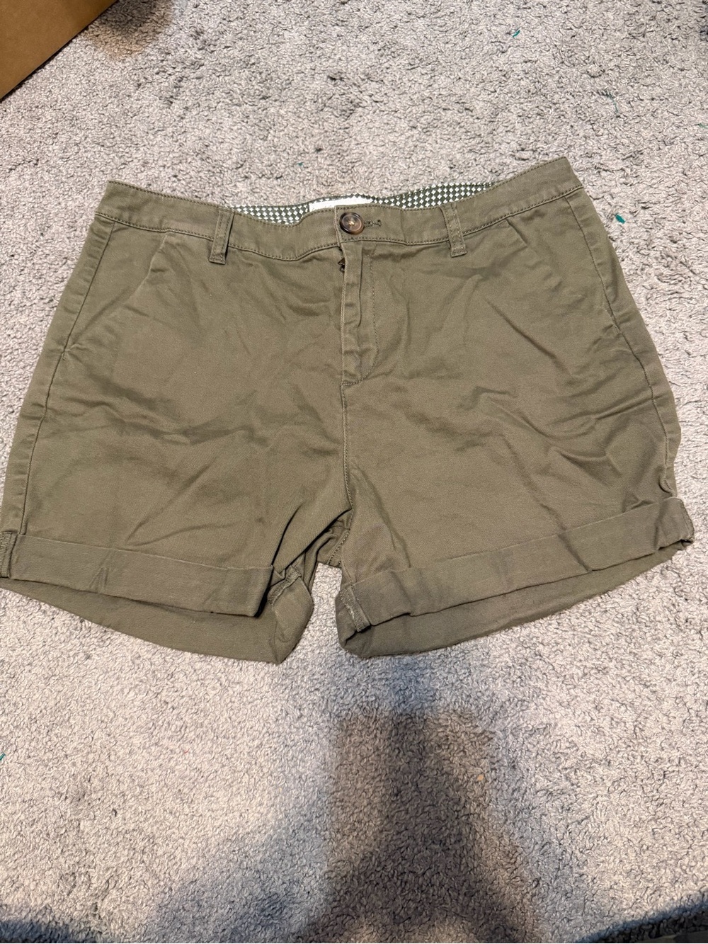 F&F Olive Roll-Up Cotton Blend Women's Shorts